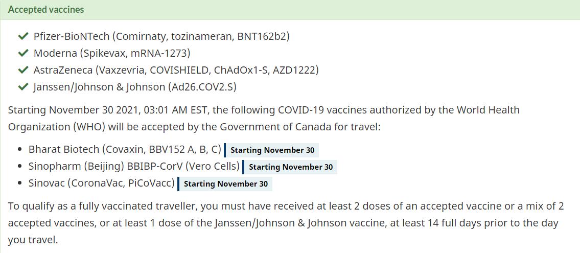 加拿大政府宣布调整加拿大边境措施，认可中国疫苗！(图2)